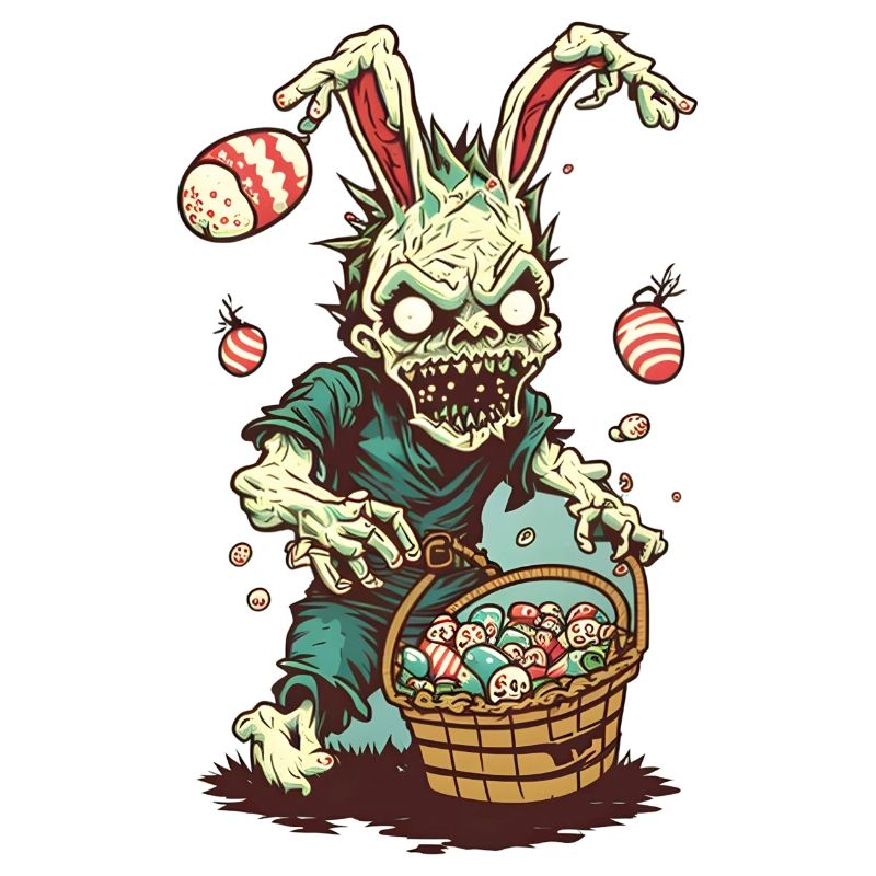 Zombie Easter with Easter Basket