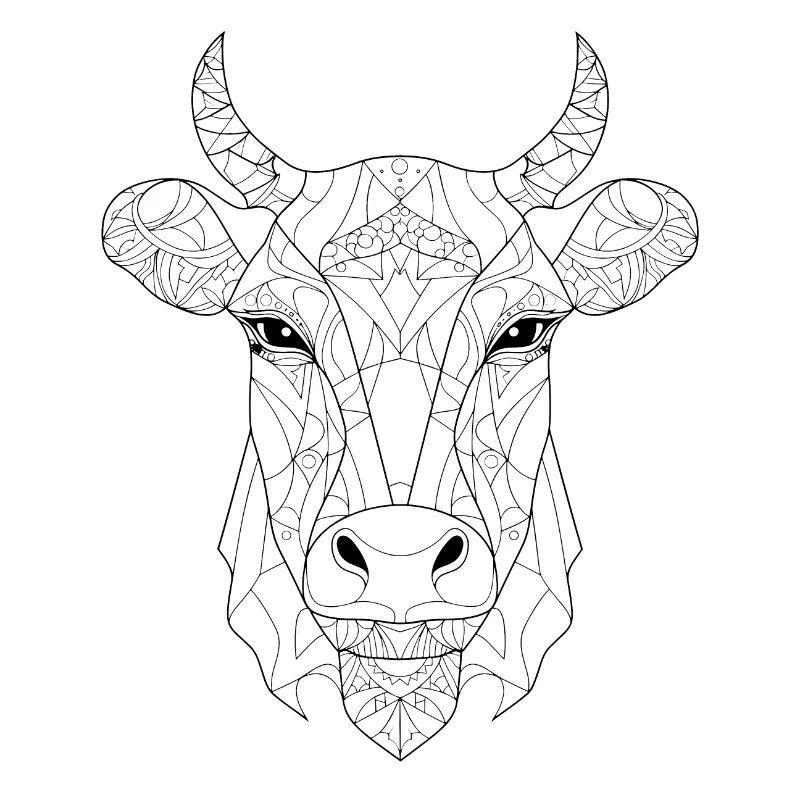 Beauté bovine complexe : Art géométrique de la vache