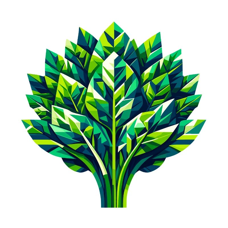 Geometric Spinach Splendor: Green Leaf Design