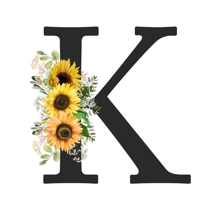 K Monogram Sunflowers
