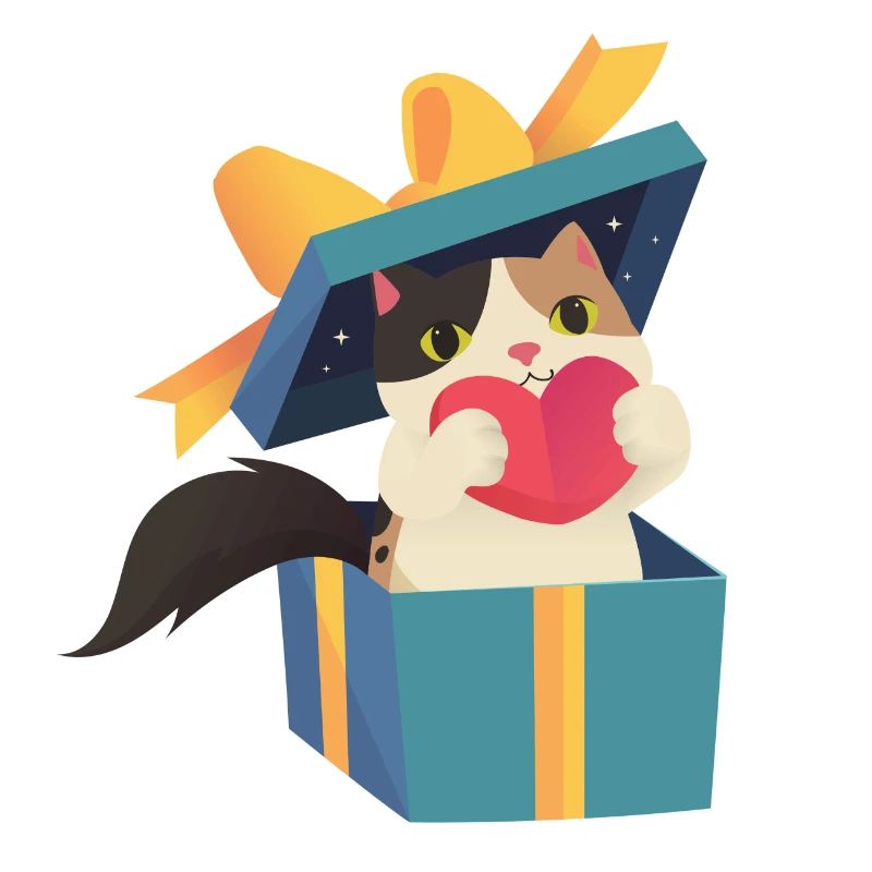 cat in a gift