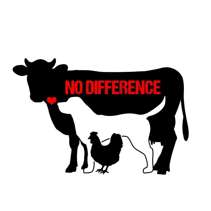 Chien vache poulets pas de différence animaux vegan cadeau