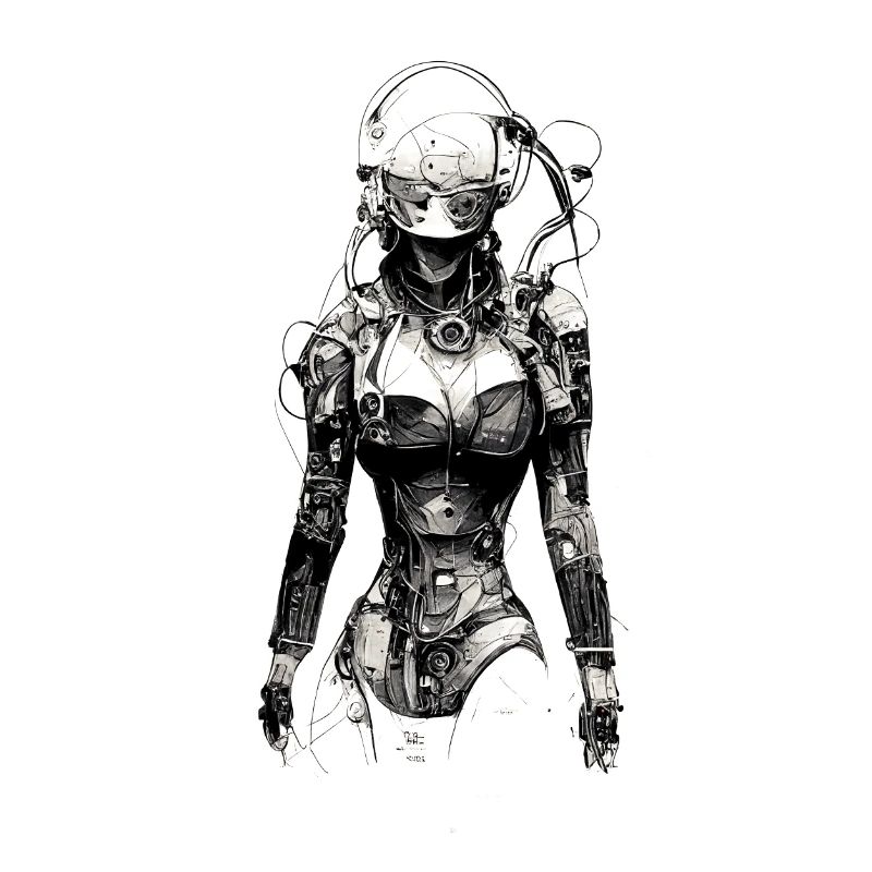 technical drawing cyborg