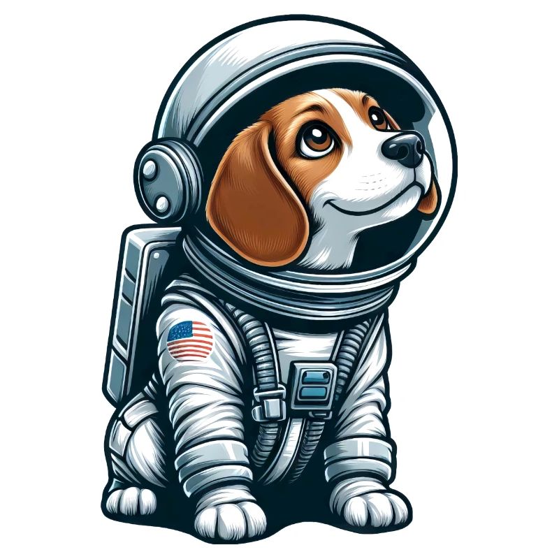 Beagle astronaut in space