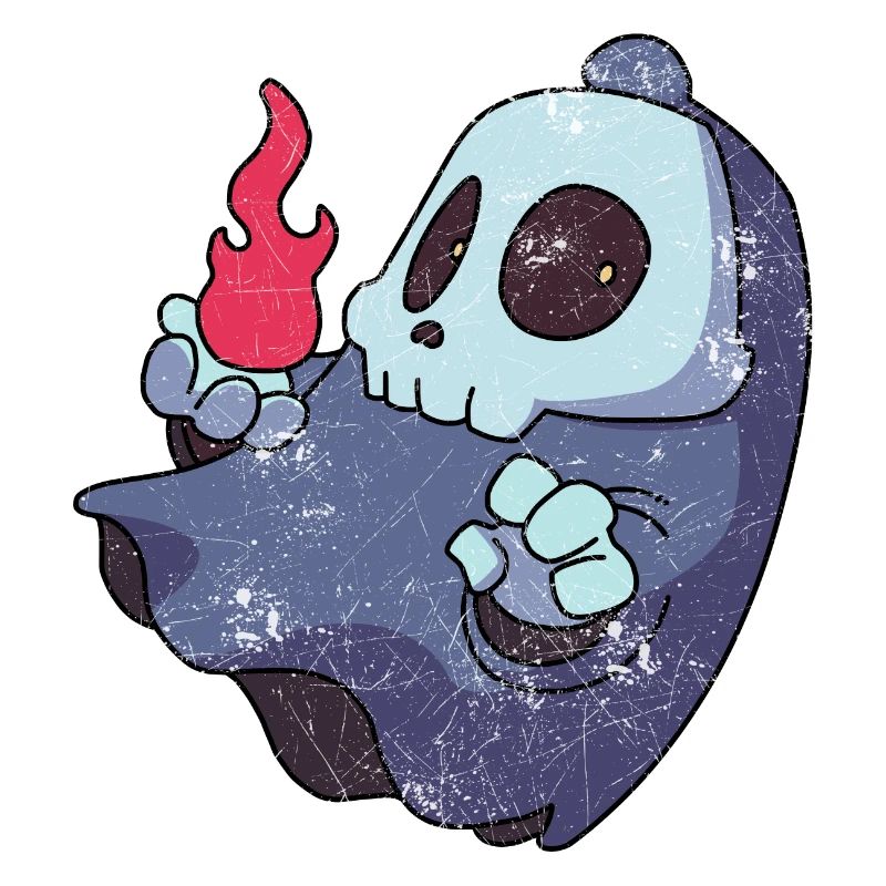 FLYING GHOST SKULL COMIC MOTIFS GIFT