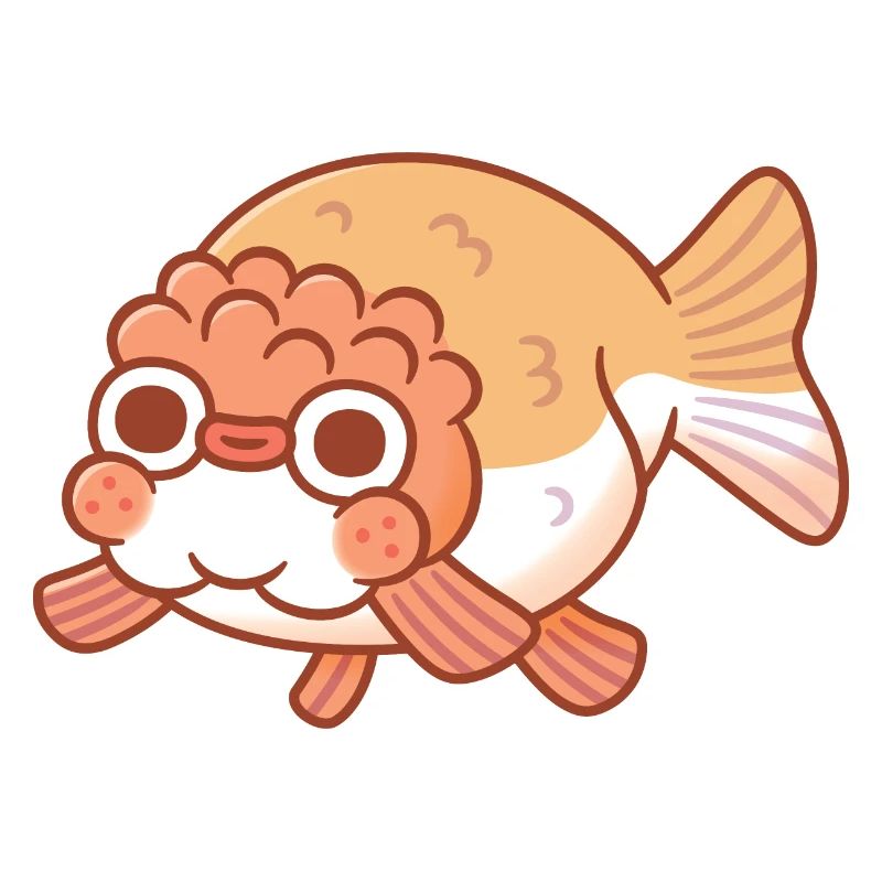 Mignon Derpy Ranchu Goldfish Doodle