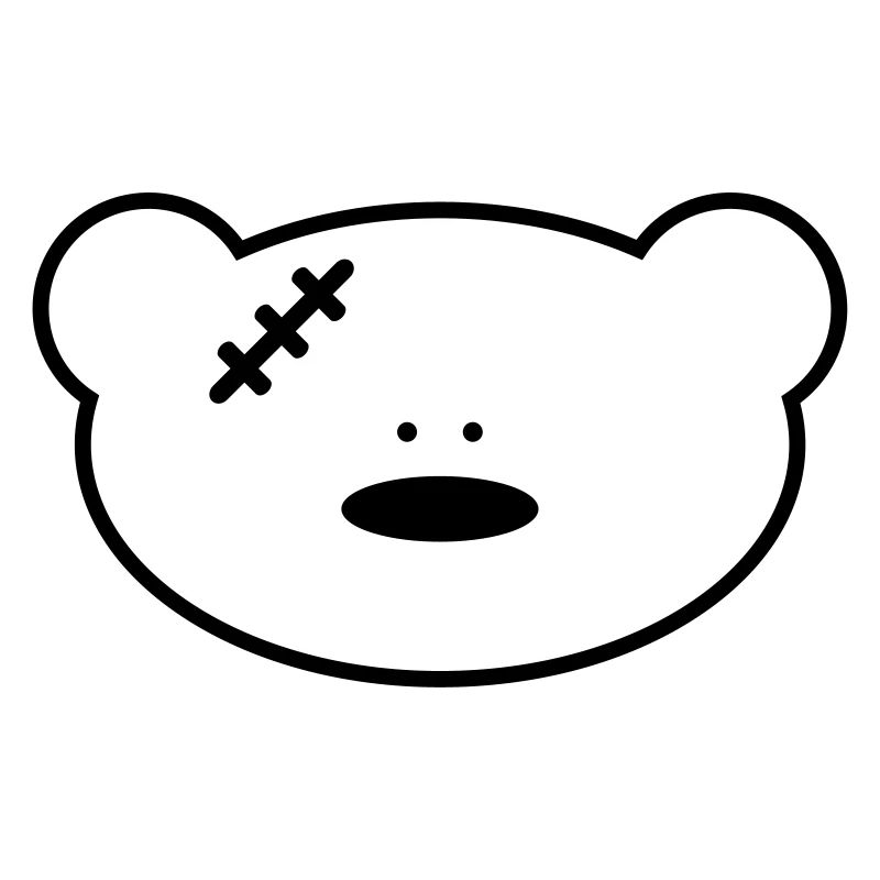 Lustiger Teddybär mit Narbe