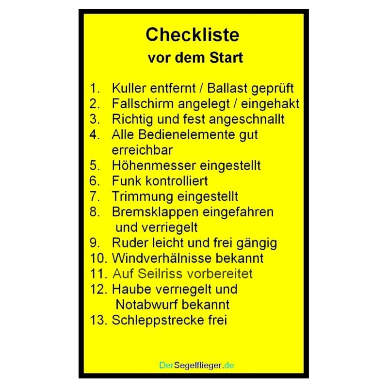Checklist Glider