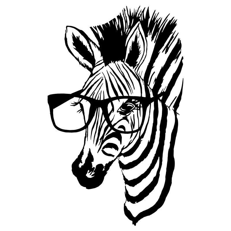 Zebra mit Brille