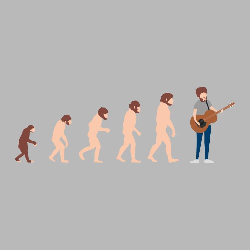 Evolution Gitarrist Lustige Geschenkidee