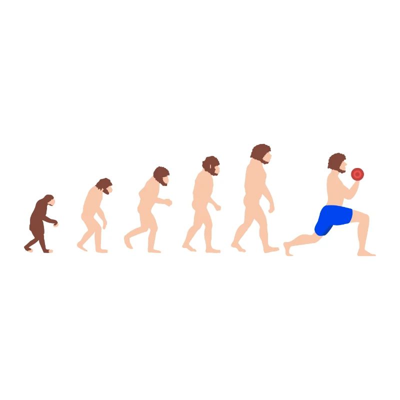 Evolution Gewichtheben Bodybuilder Funny Gym