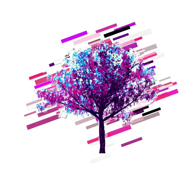 Tree Graphics 80s Retro Violet