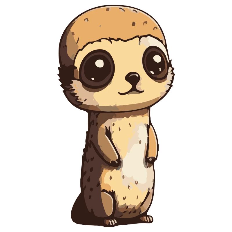 Comic Cute Kawaii Sticker Erdmännchen Hörnchen 1