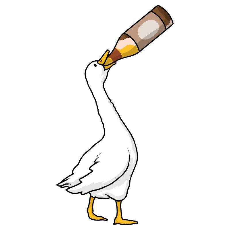 Beer bottle drinking goose drunk alcohol
