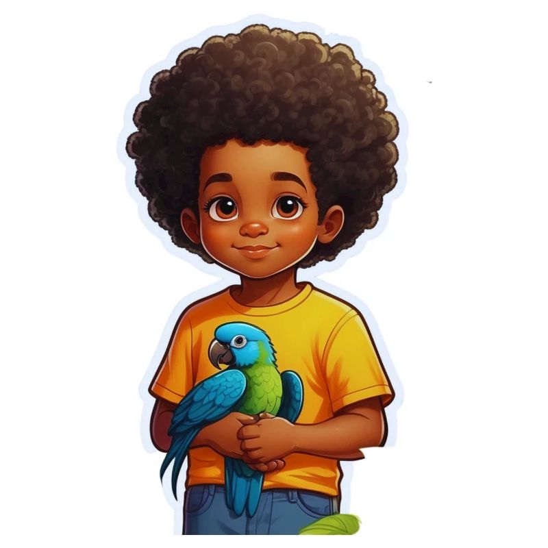 Geschenkidee Papagei Junge Locken