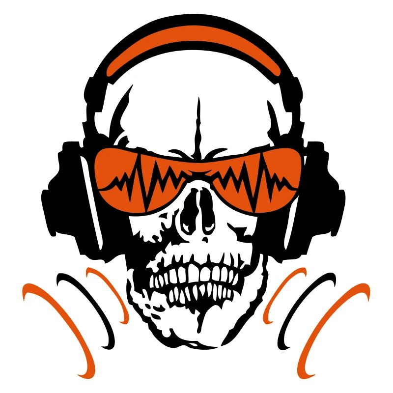 Kopfhörer Equalizer DJ Schädel Kopf Schädel 4