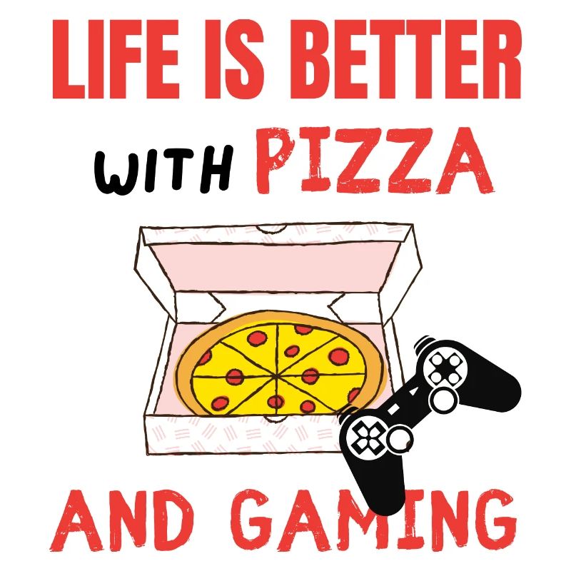 Das Leben ist besser mit Pizza und Zocken Geschenk