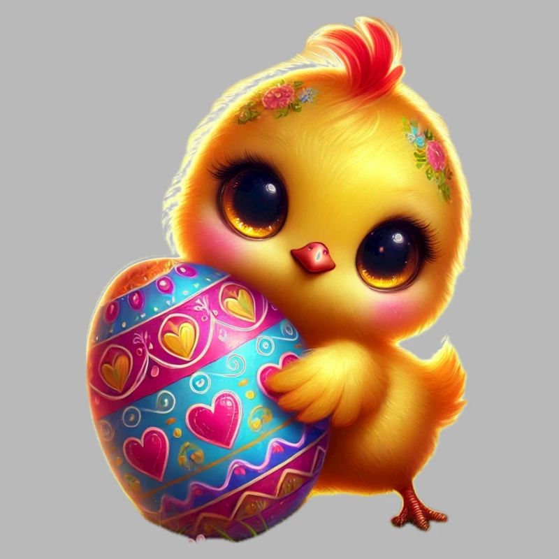 Easter chicks with egg