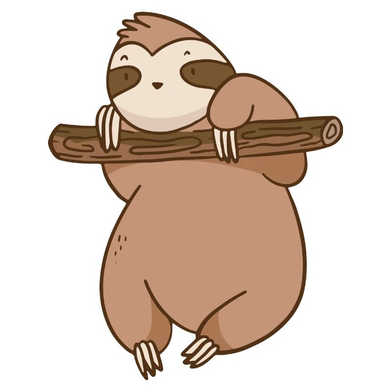 Funny sloth that makes chin-ups