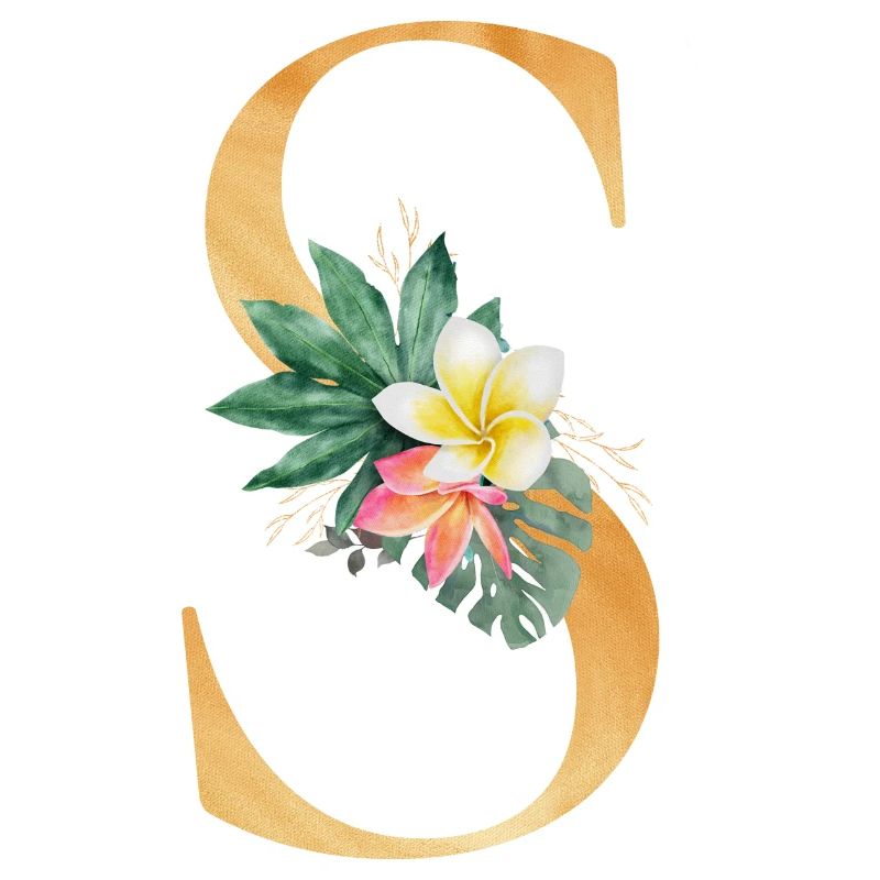 Customizable Monogram S Tropical Botany