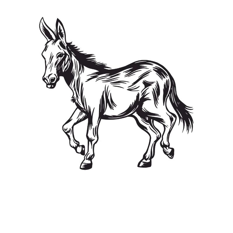 Donkey silhouette donkey mule stubborn gift