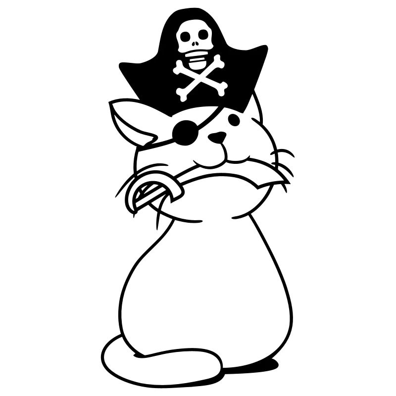 Mignon Pirate Cat Buccaneer Oeil Patch Chapeau Sabre