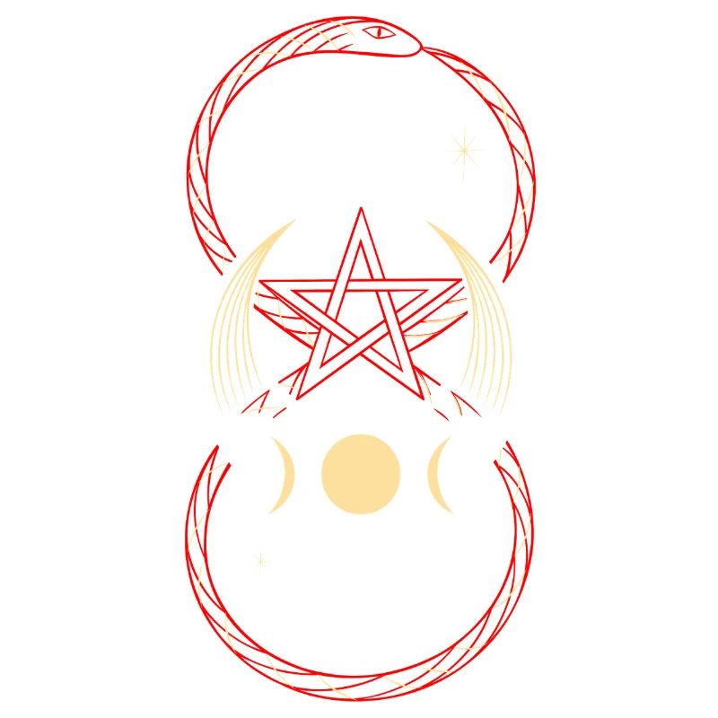 Serpent avec symbole de l’infini et triple lune