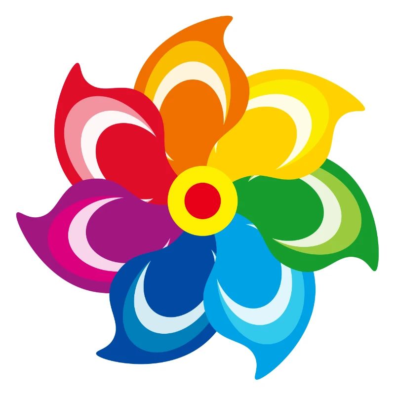 Windmühle Regenbogen Sommerwiese Frühling Farben