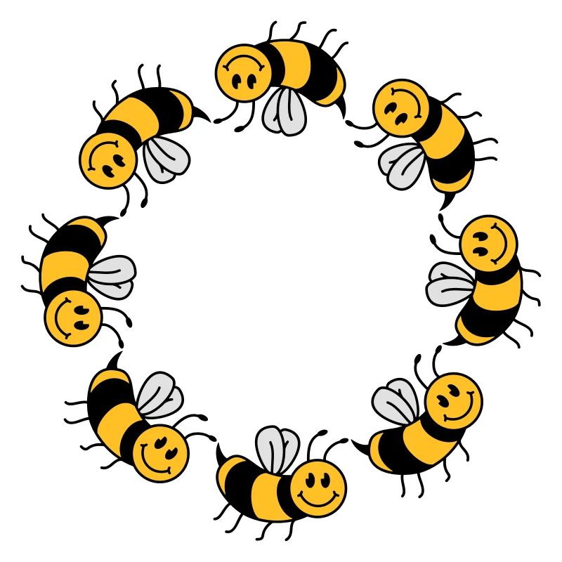 Funny bee circle pattern