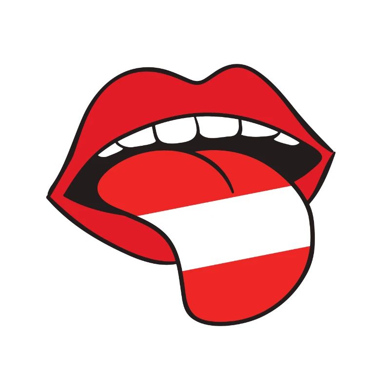 Bouche langue drapeau autriche cadeau rock'n'roll
