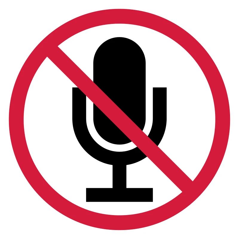 Schild Mute Mikrofon