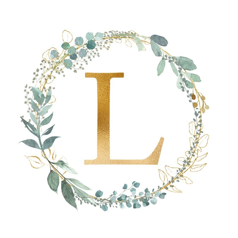Customizable Monogram L Wreath Botany