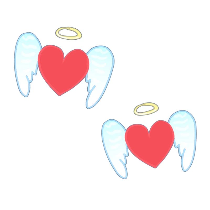 Angel pattern protector hearts