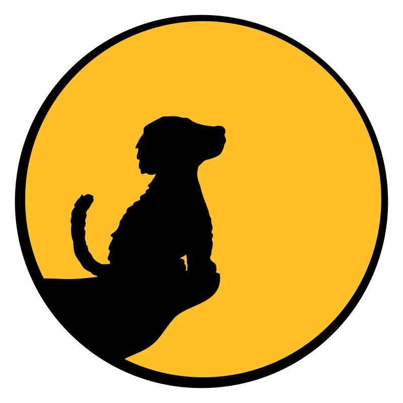 Mond Klippe sitzender Hund