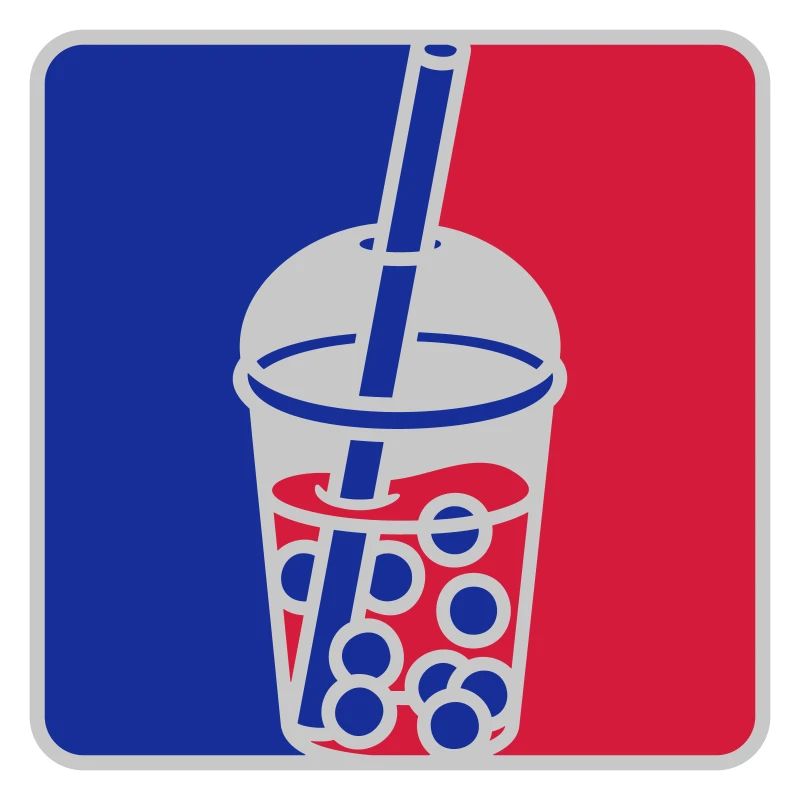 Red Blue Bubble Tea