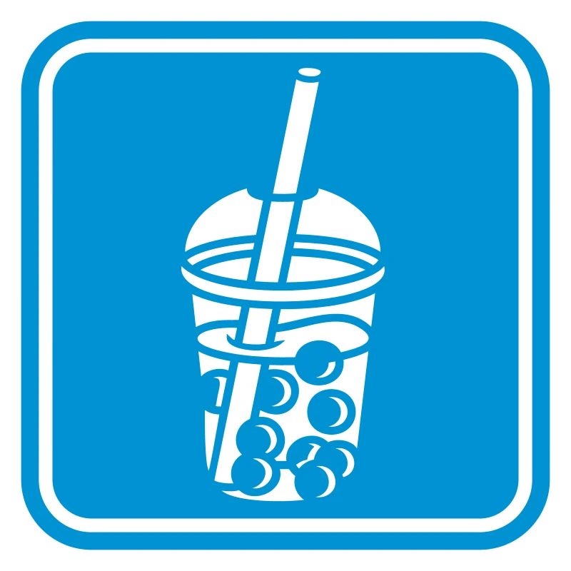 Button Schild Bubble Tea