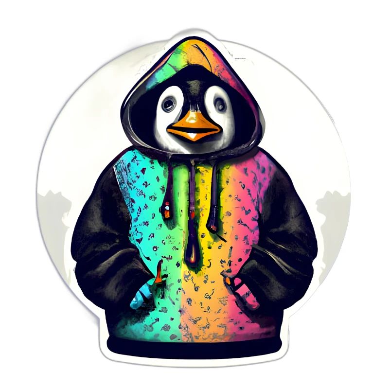 Pinguin mit Bunten Pullover