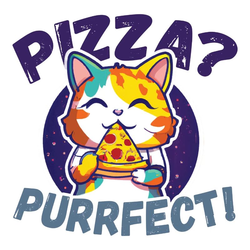 Pizza Purrfect Chat mangeant de la pizza