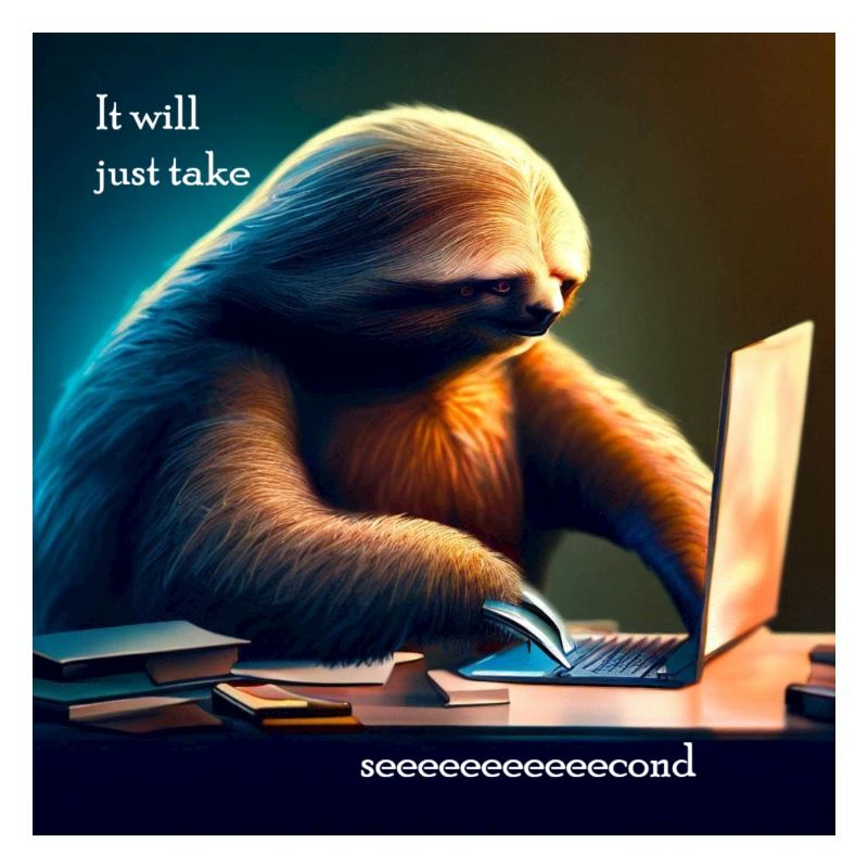 Sloth working in IT