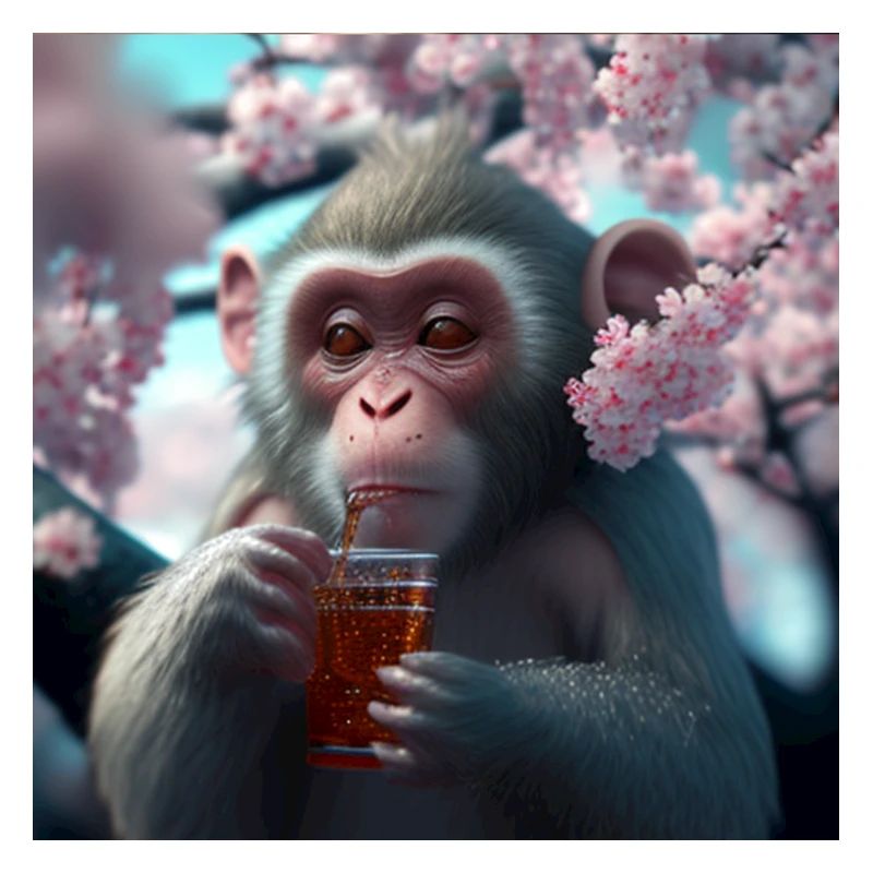 Äffchen mit Getränk Geschenk