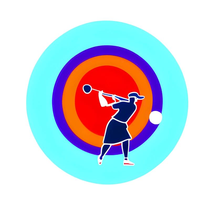 Retro Golflady in a circle Multicolor