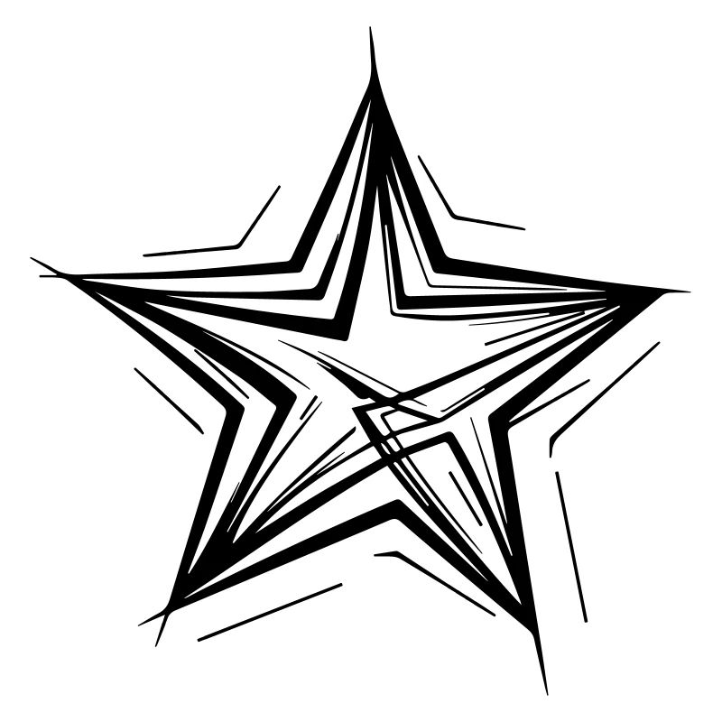 Étoile noble dessinée à la main