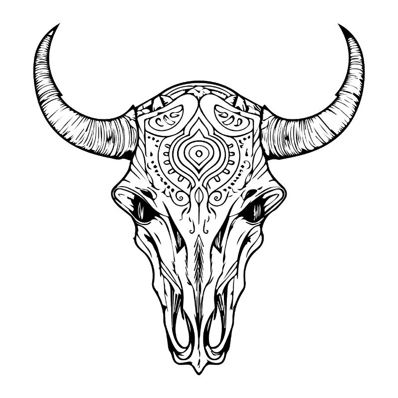 Kuh Schädel Boho