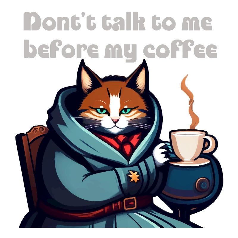 Drôle de chat et de café