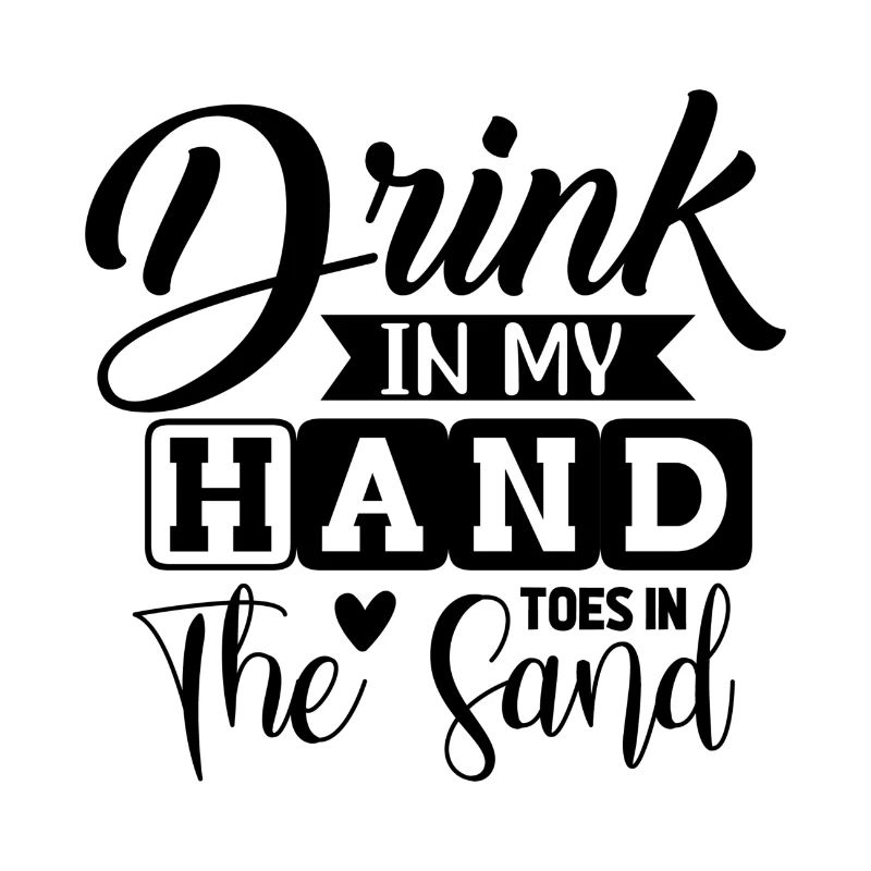 Boire dans ma main les orteils dans le sable