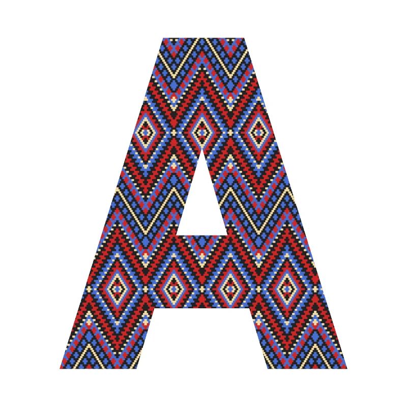 Monogramm Buchstabe A - boho buntes Design