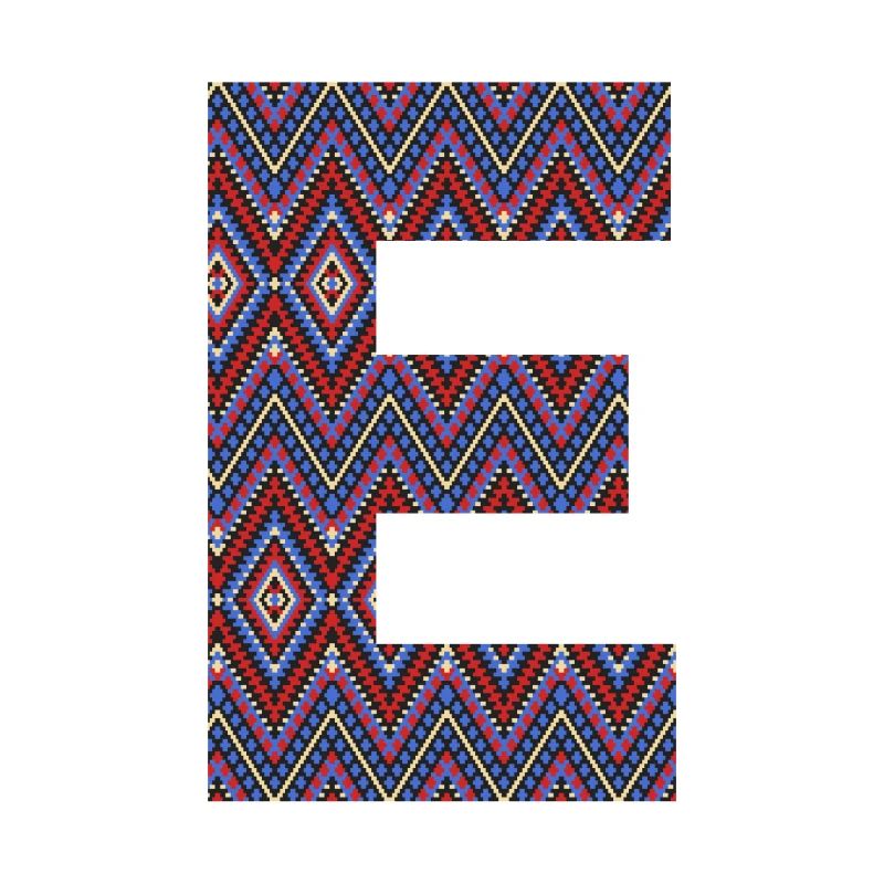 Monogram Letter E- boho colorful design