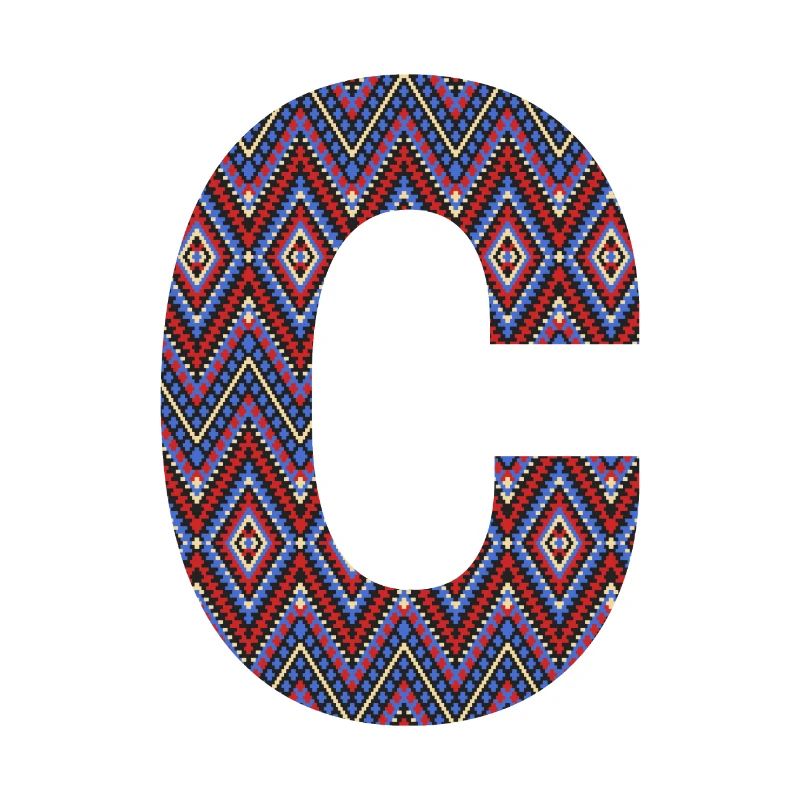 Monogram Letter C- geometric pattern