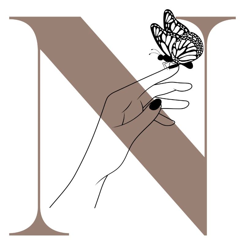 letter n magic butterfly