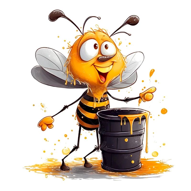 Bee nibbles on honey